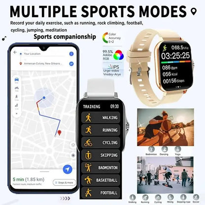 Father'S Day and Summer Festivals:High-Definition Full-Screen Touch Smart Watch for Men & Women with Call/Message Notifications, Step Counting, Calorie Tracking, Sports Modes,Compatible with Iphone & Android Super Bowl, Super Bowl Outdoor Sports