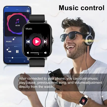 Father'S Day and Summer Festivals:High-Definition Full-Screen Touch Smart Watch for Men & Women with Call/Message Notifications, Step Counting, Calorie Tracking, Sports Modes,Compatible with Iphone & Android Super Bowl, Super Bowl Outdoor Sports