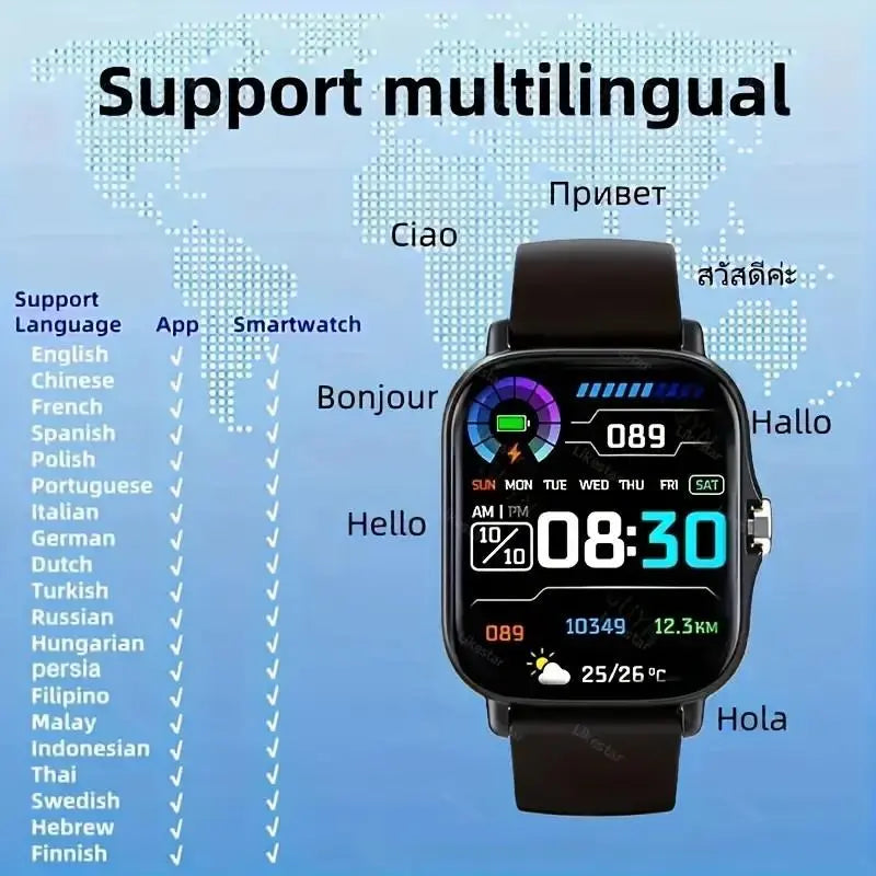 Father'S Day and Summer Festivals:High-Definition Full-Screen Touch Smart Watch for Men & Women with Call/Message Notifications, Step Counting, Calorie Tracking, Sports Modes,Compatible with Iphone & Android Super Bowl, Super Bowl Outdoor Sports